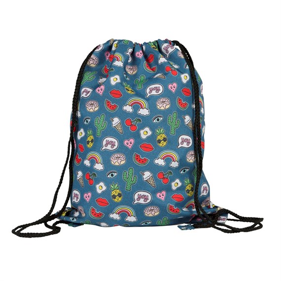 Patches & Pins Drawstring Bag