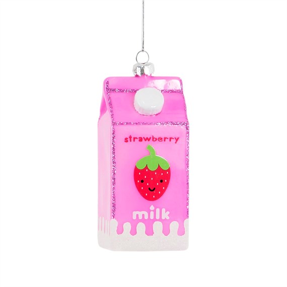 Strawberry Milk Carton Shaped Bauble
