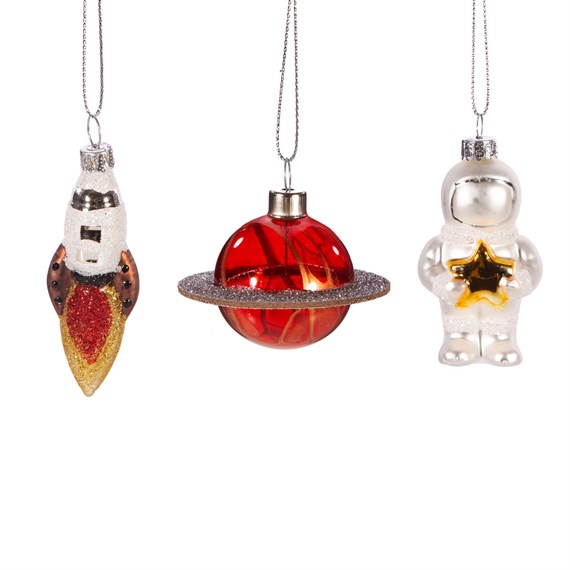 Outer Space Shaped Baubles - Set of 3