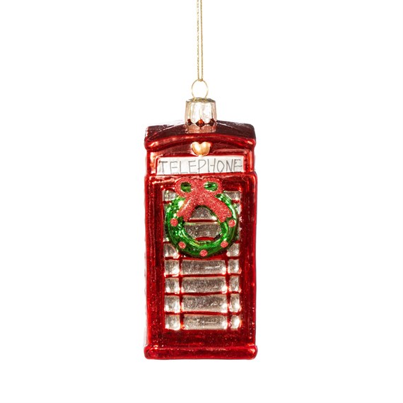 Phone Box With Wreath Shaped Bauble Red