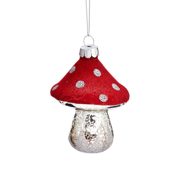 Felted Toadstool Shaped Bauble