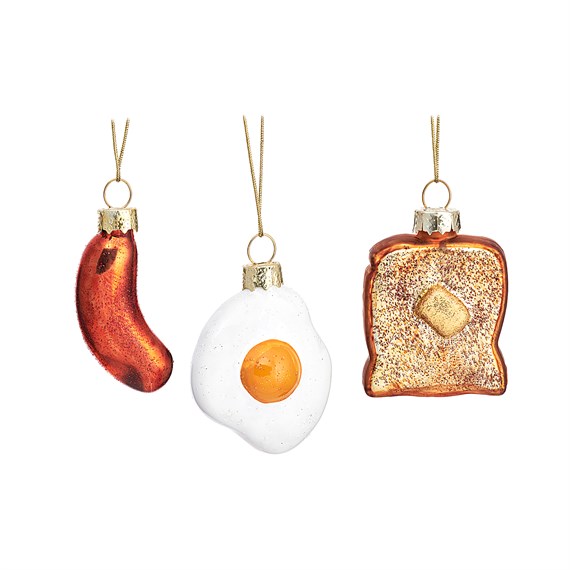 Mini English Breakfast Baubles  - Set of 3