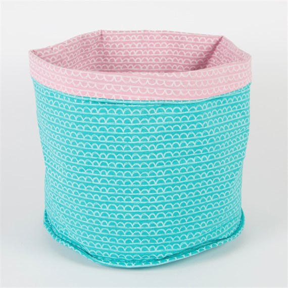 Pastel Scallop Storage Basket Turquoise