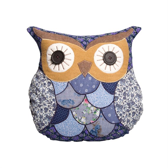 Marion Patchwork Owl Cushion with Inner