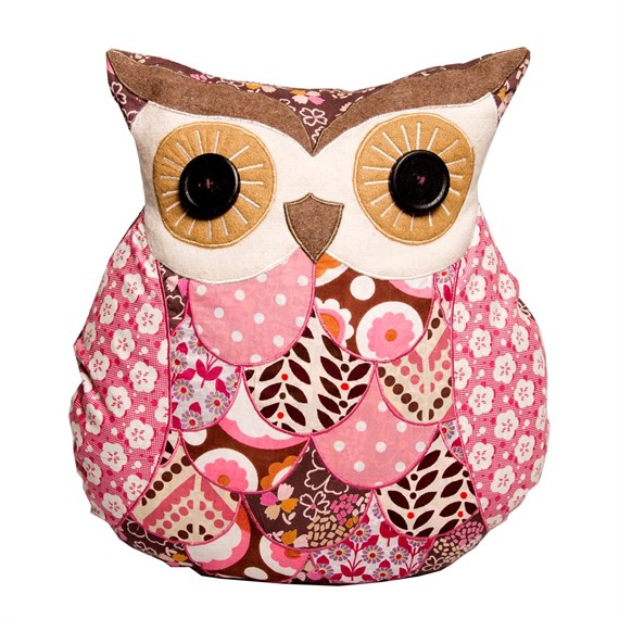 Alma Patchwork Owl Cushion with Inner