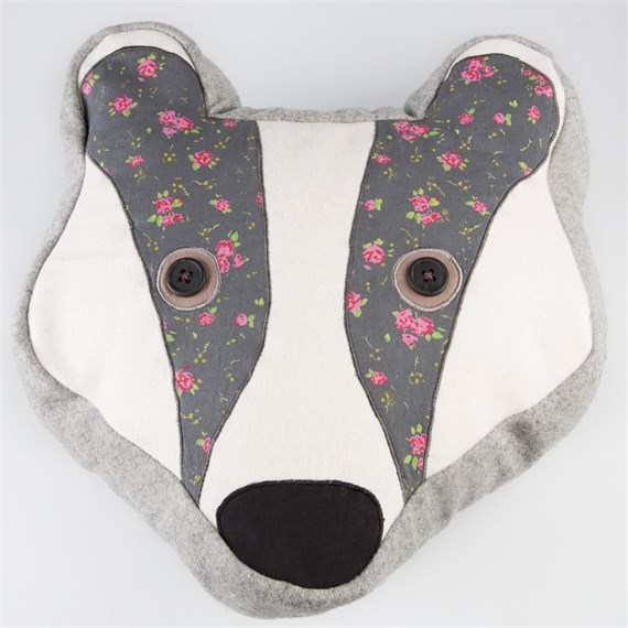 Amelia the  Badger Cushion with Inner