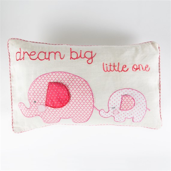 Ella Elephant Cushion with Inner - Pink