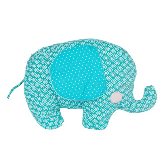 Elliot Elephant Shaped Cushion Blue
