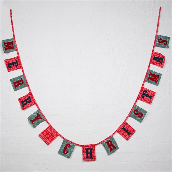 Red & Green Merry Christmas Bunting