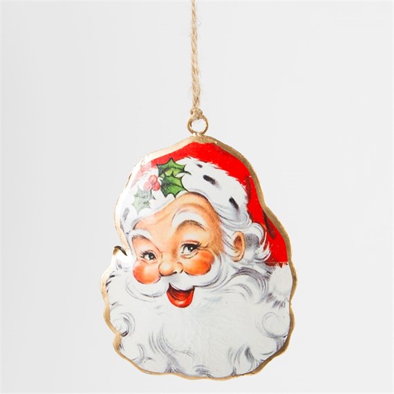 Retro Jolly Santa  Hanging Decoration Large