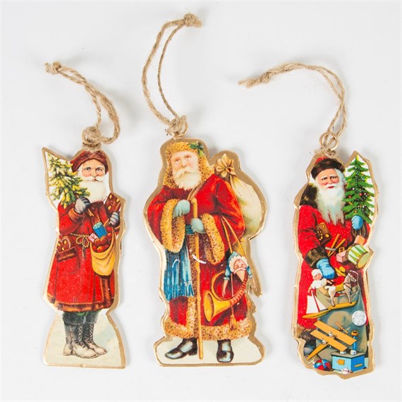 Nostalgic Santa with Gifts Hanging Decoration Assorted