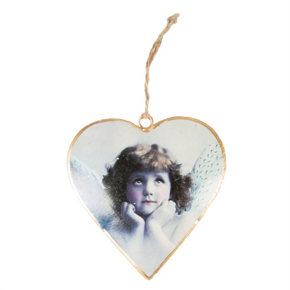 Angel in the Clouds Classic Heart Hanging Decoration