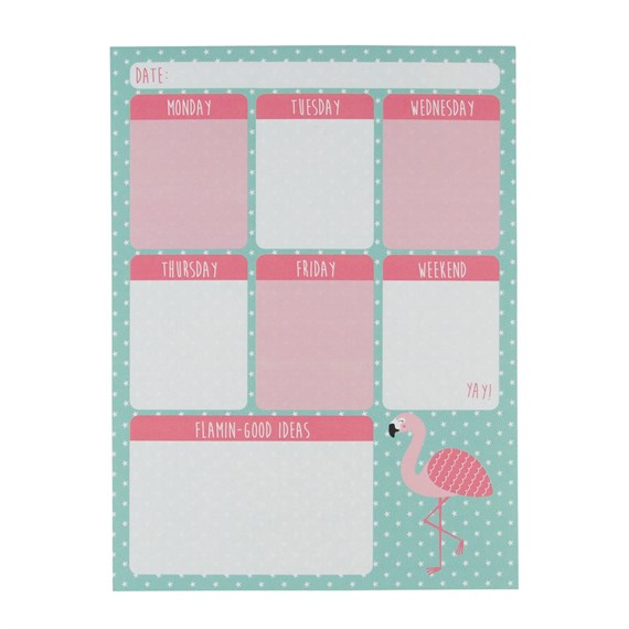 Tropical Flamingo Weekly Planner Pad