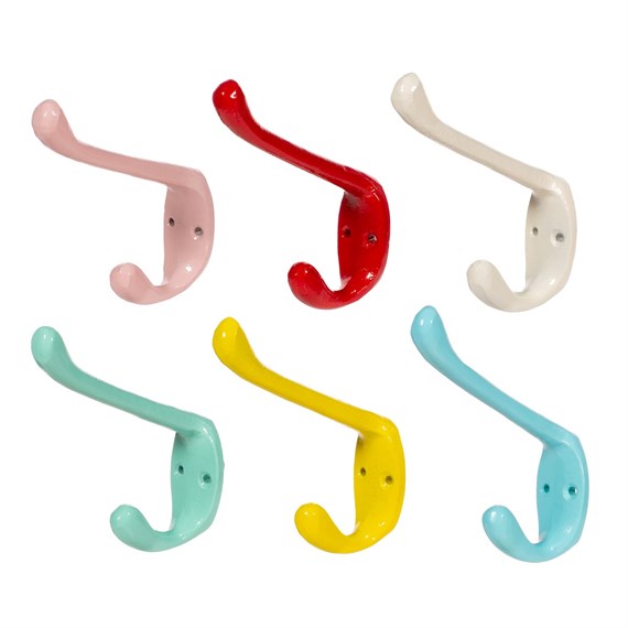 Long Wall Hook 6 Colours Assorted