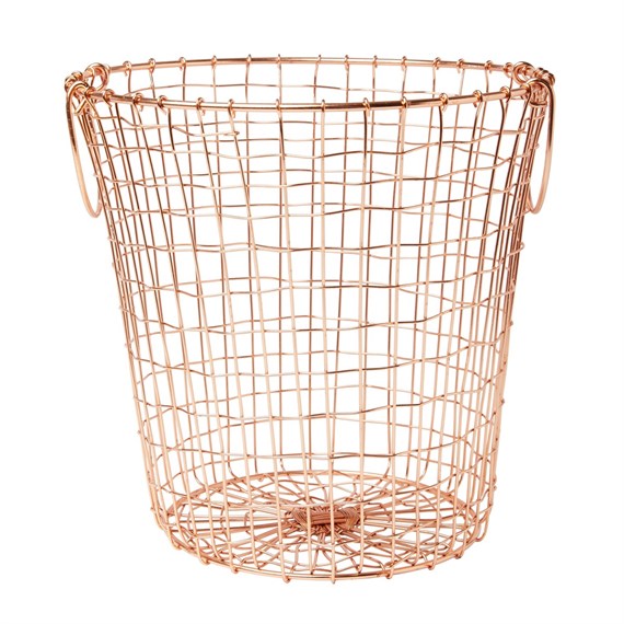 Copper Wire Mesh Round Basket