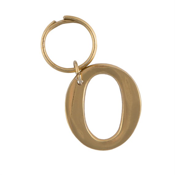 Gold Monogram Letter O Keyring