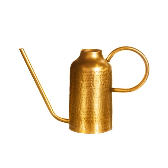 Vintage Style Gold Metal Watering Can