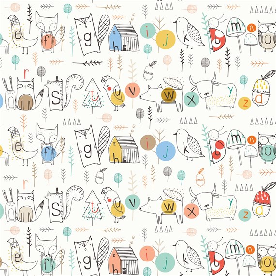 Woodland Alphabet Wrapping Paper