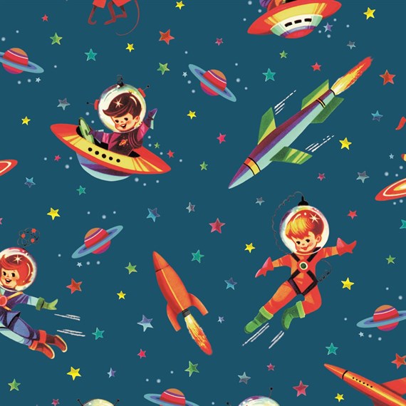 Retro Space Wrapping Paper