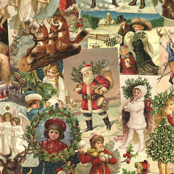 Festive Collage Wrapping Paper