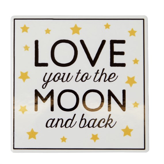 Love You to the Moon & Back Golden Stars Coaster