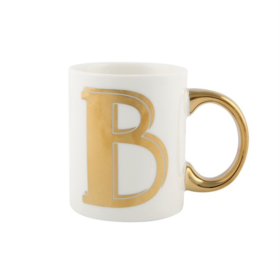 Gold Monogram Letter B Mug
