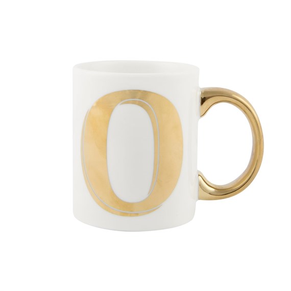 Gold Monogram Letter O Mug