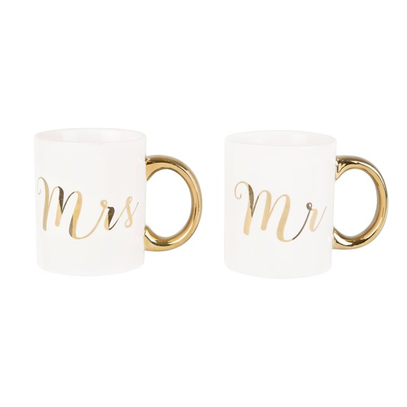Mr & Mrs Gold Mug Assorted