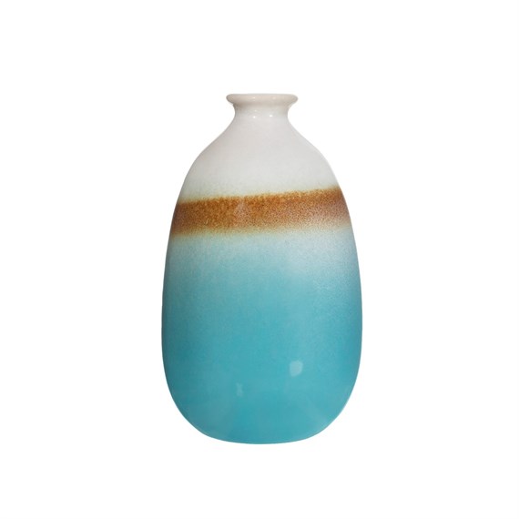 Dip Glazed Ombre Turquoise Vase