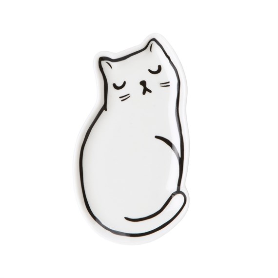 Cutie Cat Shaped White Trinket Dish