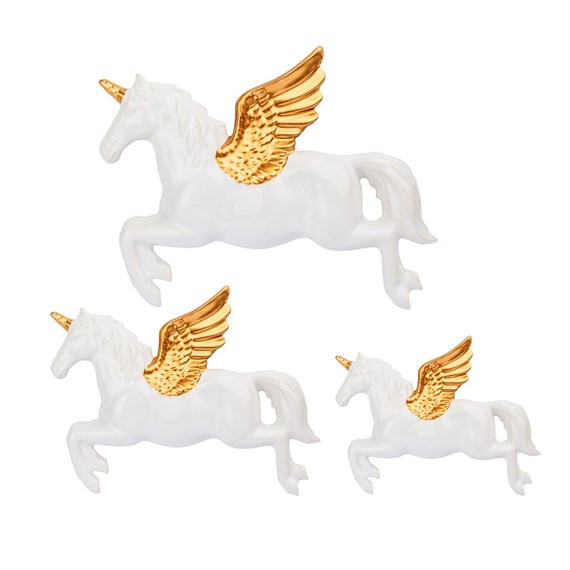 Set of 3 Flying Unicorn Wall Decorations