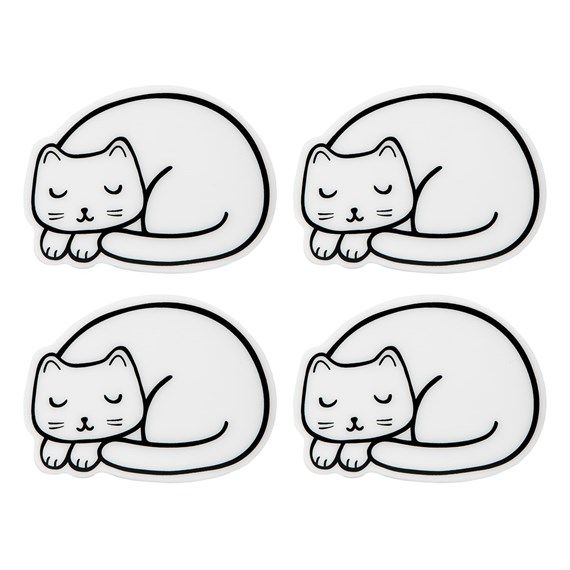 Cutie Cat Nap Time Coasters - Set of 4