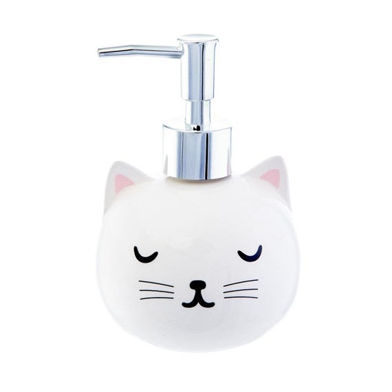 Cutie Cat White Hand Wash Dispenser
