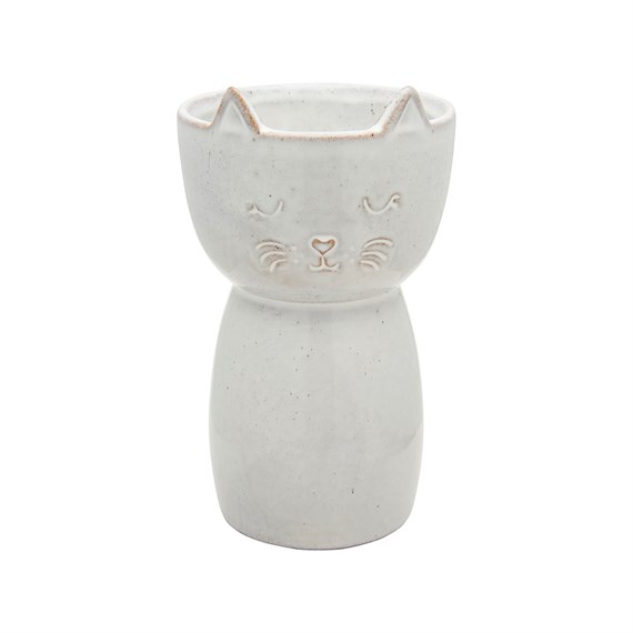 Speckled Cat Grey Vase