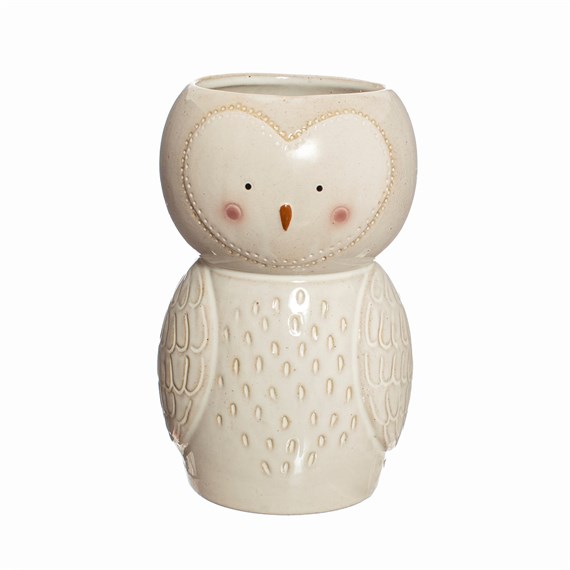 Olivia Owl Grey Vase