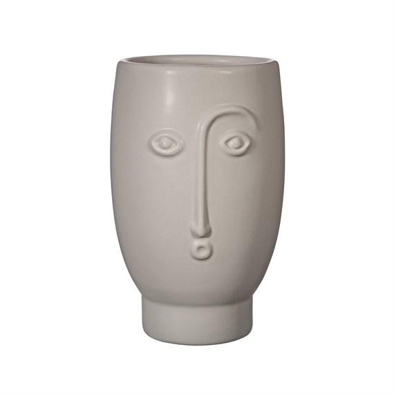Face Vase Matte Grey