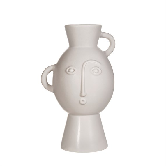 Amira Face Vase With Handles Matte Grey