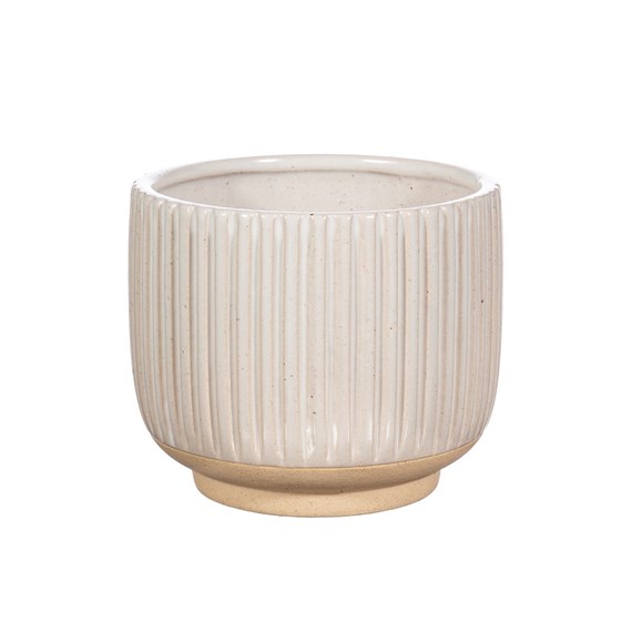 Grooved Planter Large Off White