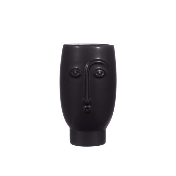 Mini Face Vase Matte Black