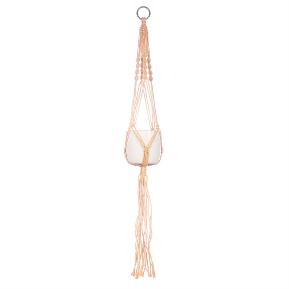 Macrame Plant Hanger White Small