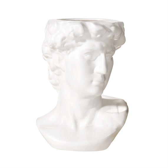 Large Greek Head Vase/Planter White