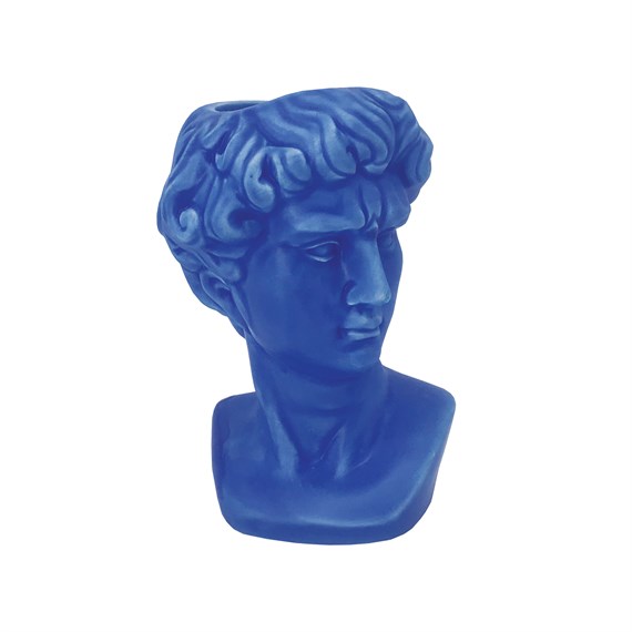 Small Greek Head Vase Electric Blue