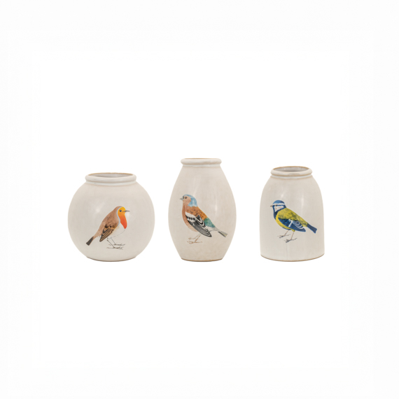 Vintage Birds Mini Vase - Assorted