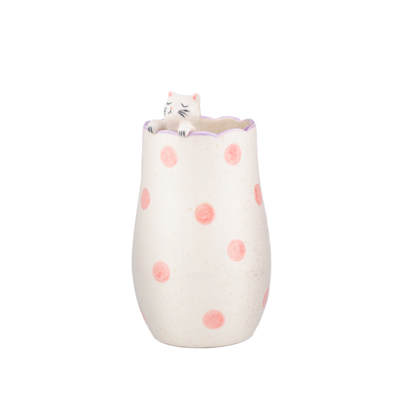 Peeking Cat Vase
