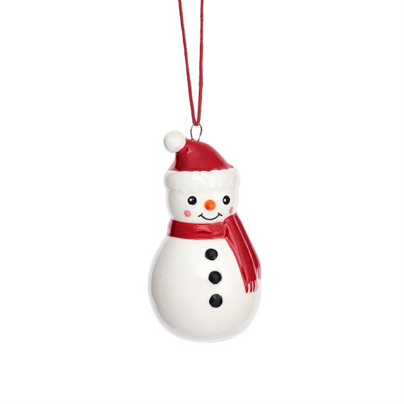 Snowman Shaped Ceramic Hanging Decoration