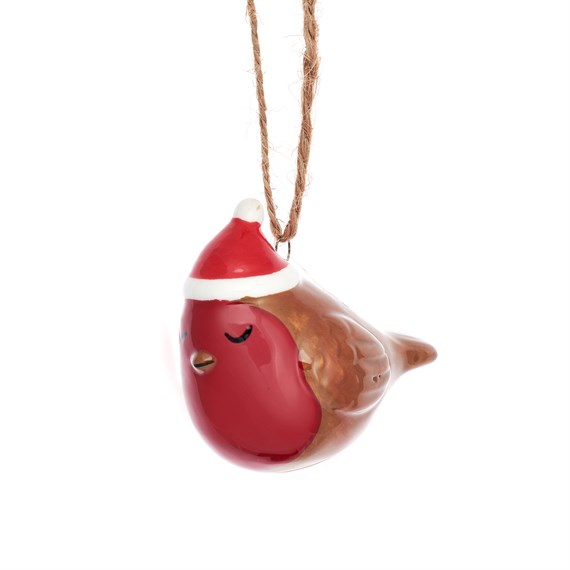 Robin Shaped Ceramic Hanging Decoration