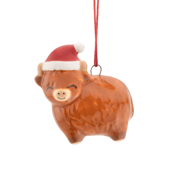Highland Cow Shaped Ceramic Decoration