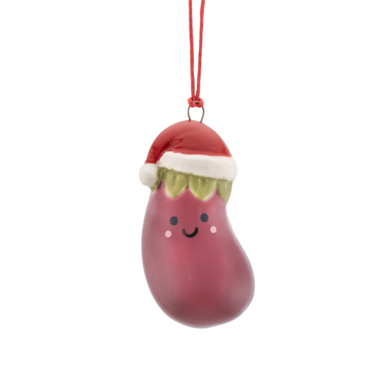 Aubergine Shaped Ceramic Decoration