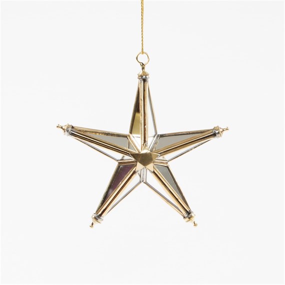 3D Mirror Pointed Star Decoration Small