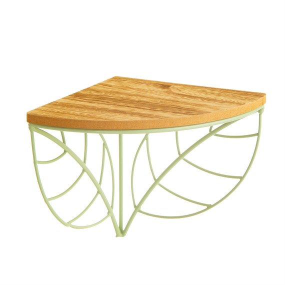 Wire Leaf Corner Shelf Green